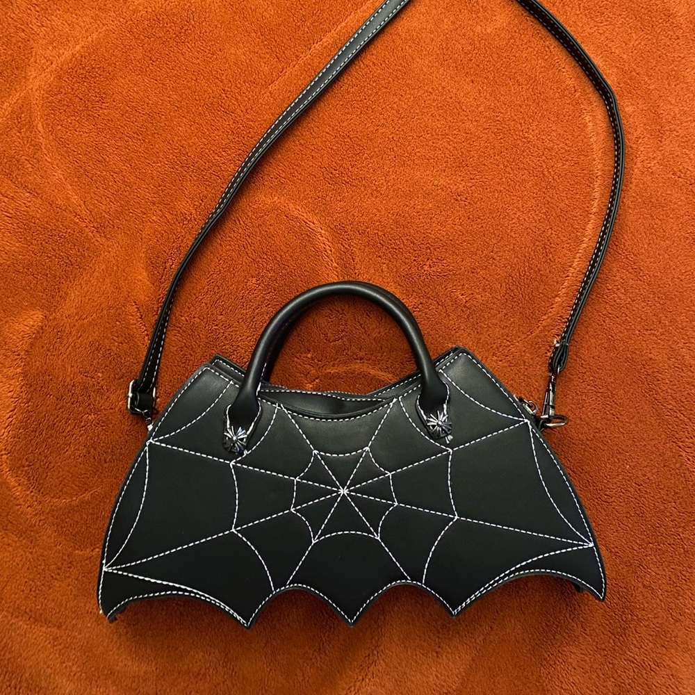 Spider web bat inspired novelty bag